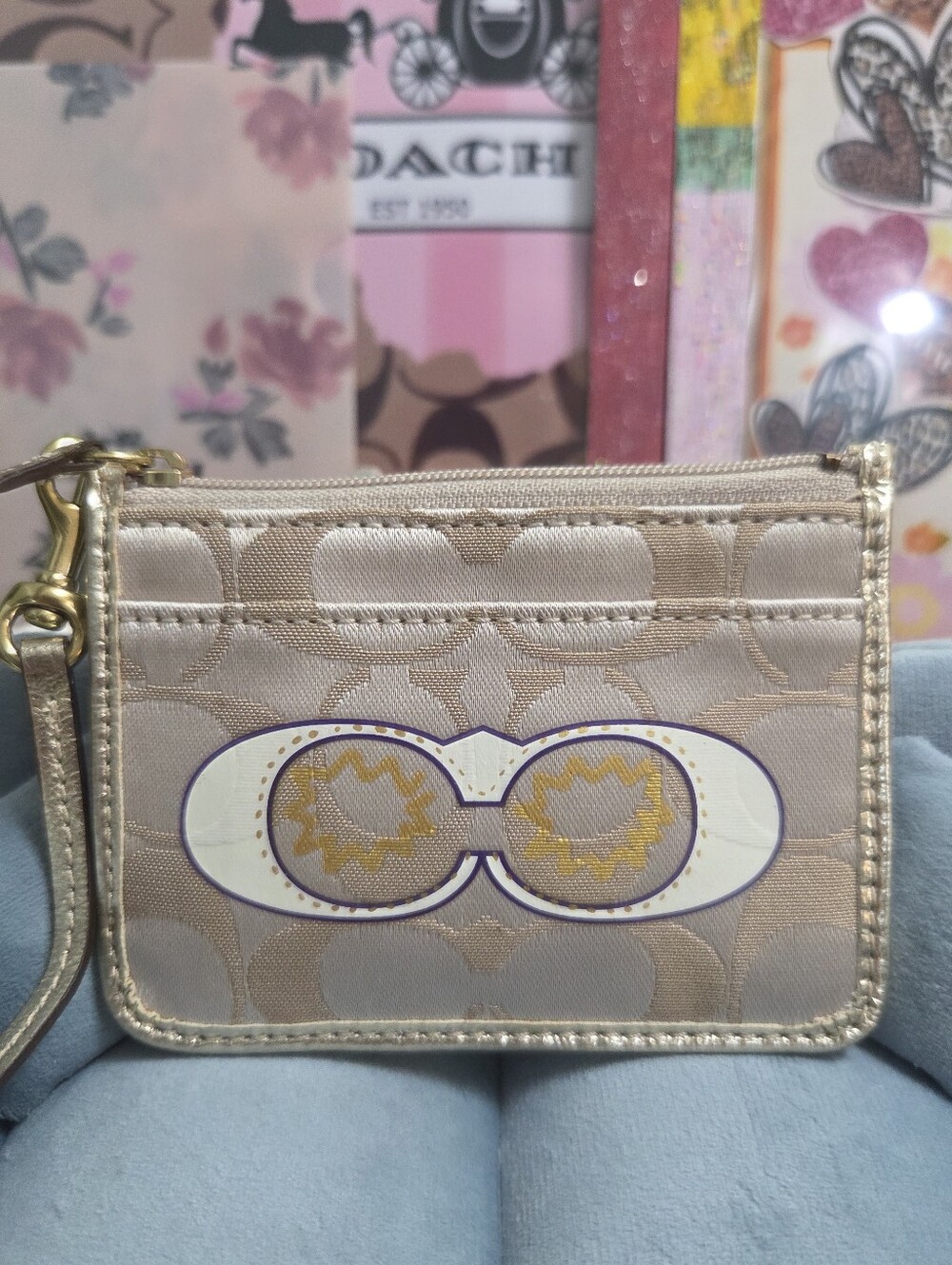 Coach Poppy Signature Mini Skinny ID Case Wristlet, NWT - Picture 3 of 10